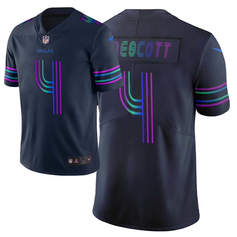 Men's Dallas Cowboys #4 Dak Prescott Navy 2019 City Edition Limited Stitched NFL Jersey